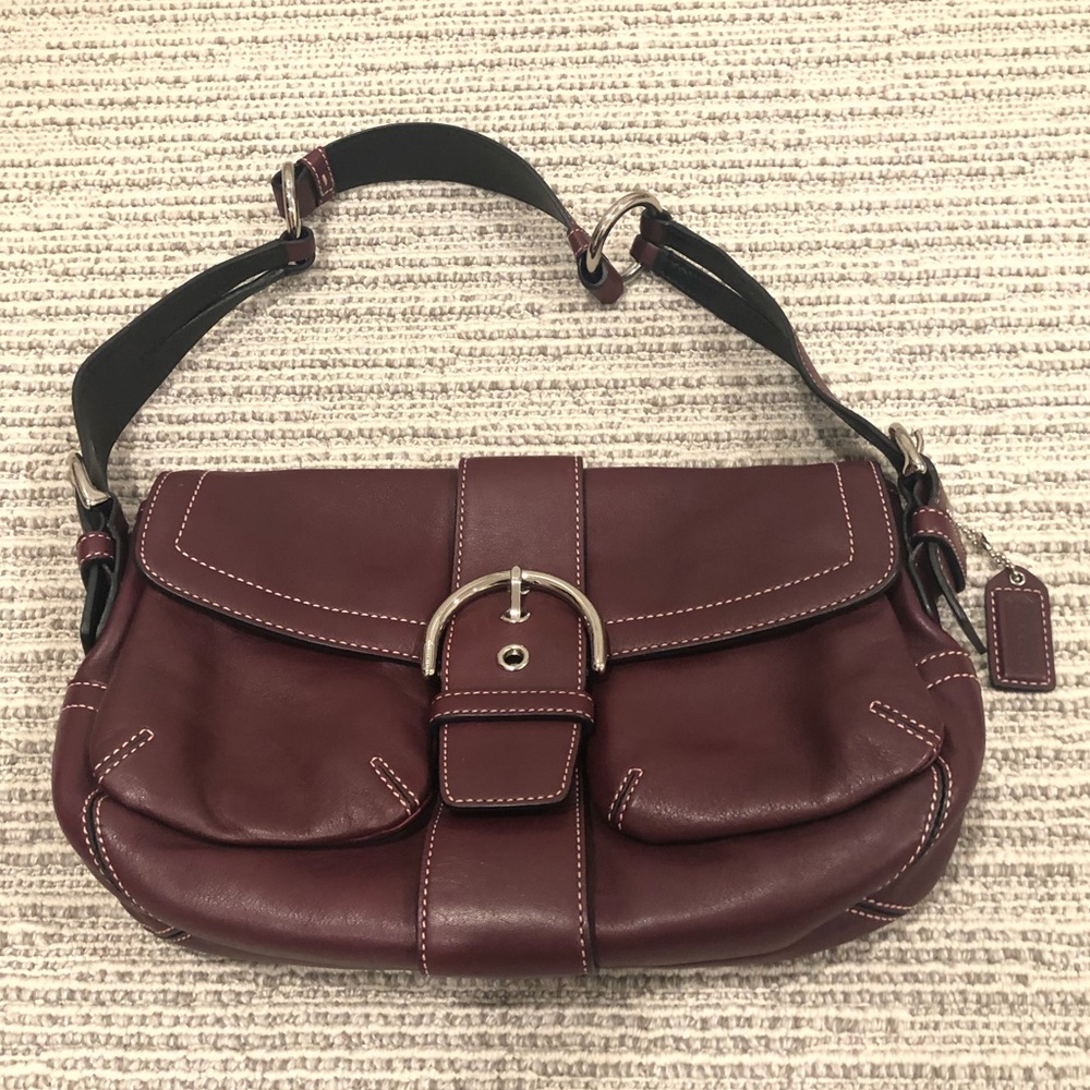 Burgundy Coach SoHo Satchel Leather Shoulder Bag
